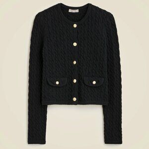 J Crew Odette Cable-Knit Sweater Lady Jacket Cardigan Bouclé XS
